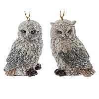 Украшение новогоднее "Сова"( цена за одну штуку), L5,5 W5,5 H8 см, 2в.