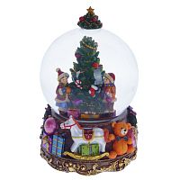 Фигурка декор в стекл шаре "Елка" (муз с ключ), D9,5 см, L10,5 W10,5 H16,5 см