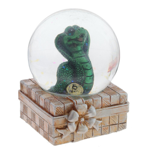 Фигурка декоративная в стекл шаре "Змея", D 6 см, L6 W6,5 H8 см, 3в. фото 2