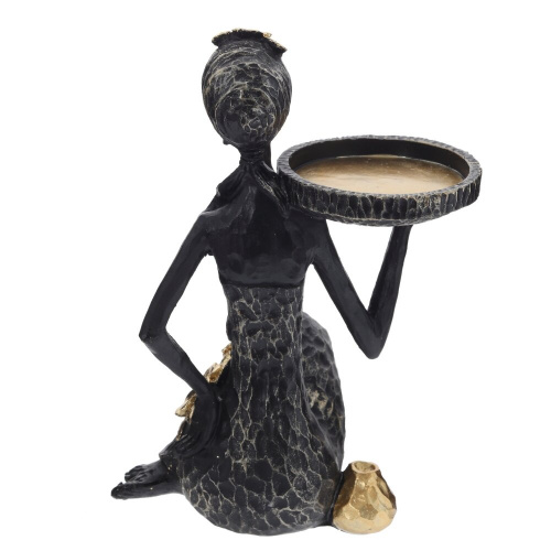 Фигурка декоративная "Африканка" с подставкой д/мелочей, L16,5 W12,5 H24 см фото 4