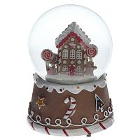 Фигурка декор в стекл шаре "Домик" (подсвет,муз,вьюга, 3хААА н/п), D 10 см, L12 W11 H14 см