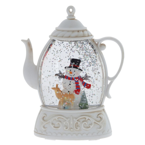 Изделие декоративное "Снеговик в чайнике" (подсвет, 2xAAA, н/п), L10,5 W4 H13,5 см фото 2 Изделие декоративное "Снеговик в чайнике" (подсвет, 2xAAA, н/п), L10,5 W4 H13,5 см фото 2