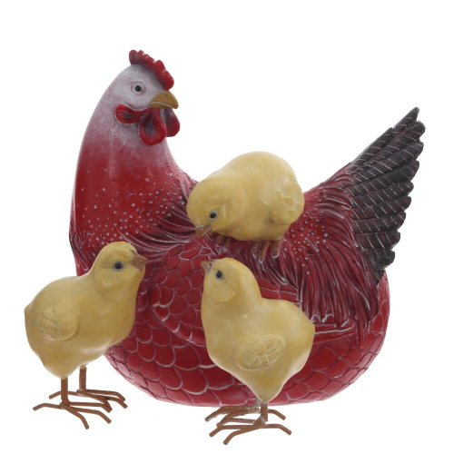 Фигурка декоративная "Курица с цыплятами", L19 W16 H18 см