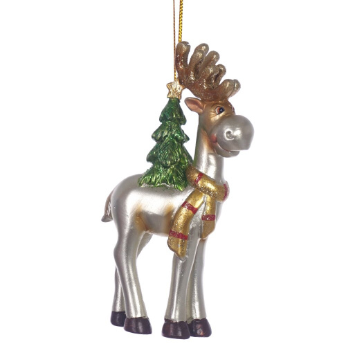 Фигурка декоративная подвесная "Олень",  L5,5 W2,5 H11 см, 2в. фото 2