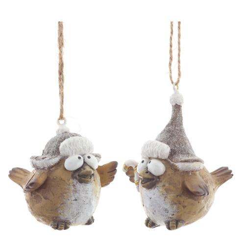 Фигурка декоративная подвесная "Птичка",   L5 W5,5 H5 см, 2в.