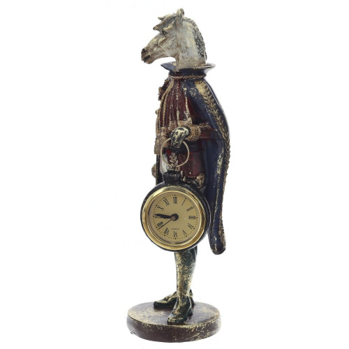 Фигурка декоративная "Лошадь" с часами D4см, (LR44x1), L12 W7,5 H24,5 см фото 2