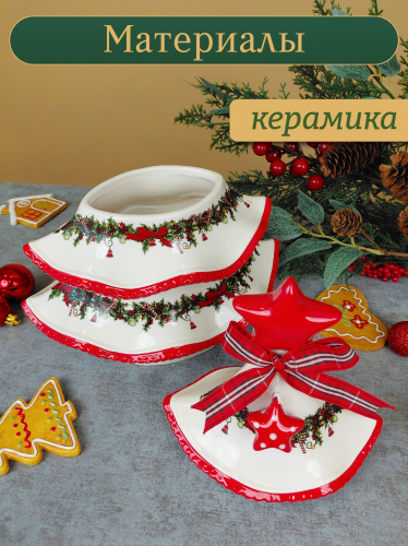 Конфетница "Елка", 1, 1350 мл, L25 W16 H29 см фото 3