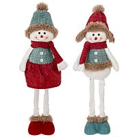 Игрушка набивная "Снеговик" (телескоп ноги), L23 W14 H64/42 см, 2в.