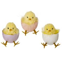 Фигурка декоративная "Цыпленок" (блок 6шт), L7 W5 H7 см, 3в.