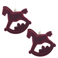 Набор из 2шт, Украшение новогоднее "Лошадка", L10 W5 H11 см