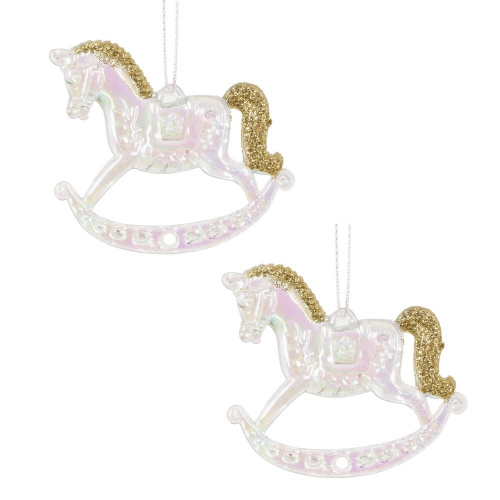 Набор из 2шт Украшение новогоднее "Лошадка", L5,5 W0,5 H4,5 см фото 3 Набор из 2шт Украшение новогоднее "Лошадка", L5,5 W0,5 H4,5 см фото 3