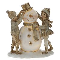 Фигурка декоративная "Снеговик и дети", L14 W8 H17,5 см