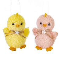 Фигурка декоративная "Цыпленок" (блок 12шт), L6 W4,5 H8 см, 2в.