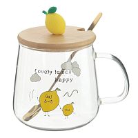 Кружка с крышкой и ложкой, 500 мл, L12,5 W9 H12,5 см