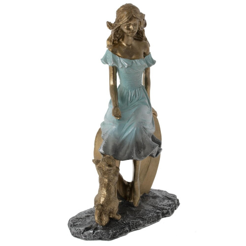 Фигурка декоративная "Девушка с кошкой", L13,5 W7 H20 см фото 2