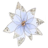 Цветок искусственный "Пуансеттия" (на клипсе), L23 W23 H10 см