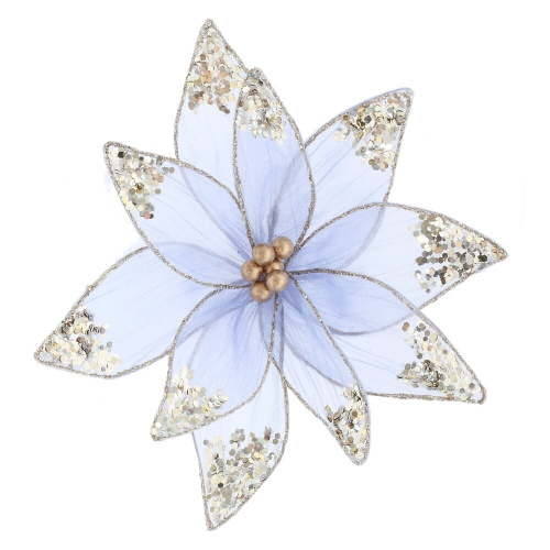 Цветок искусственный "Пуансеттия" (на клипсе), L23 W23 H10 см Цветок искусственный "Пуансеттия" (на клипсе), L23 W23 H10 см