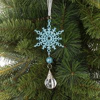 Украшение новогоднее "Снежинка", L9 W2 H16 см Украшение новогоднее "Снежинка", L9 W2 H16 см