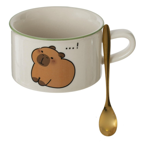 Кружка с ложкой на подставке, 280 мл, L12,5 W10 H7 см фото 3