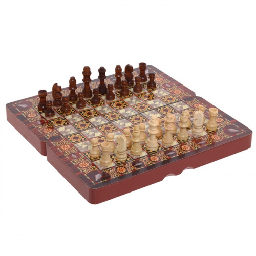 Игра настольная 3 в 1 (шахматы, шашки, нарды), L29 W14,5 H5 см фото 3