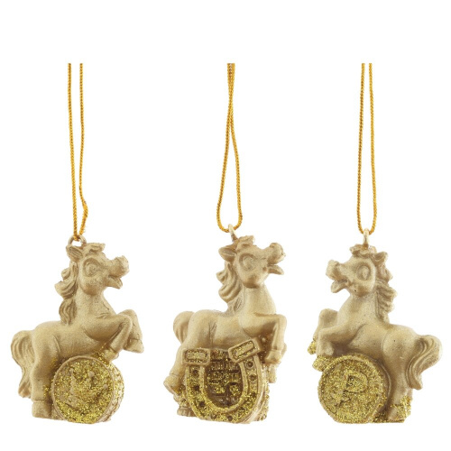 Фигурка декоративная подвесная "Лошадка", L3 W1,5 H4 см, 3в. Фигурка декоративная подвесная "Лошадка", L3 W1,5 H4 см, 3в.