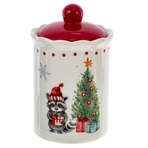 Ёмкость для сыпучих продуктов "Новогодний подарок", 850 мл, L11,5 W11,5 H17 см Ёмкость для сыпучих продуктов "Новогодний подарок", 850 мл, L11,5 W11,5 H17 см