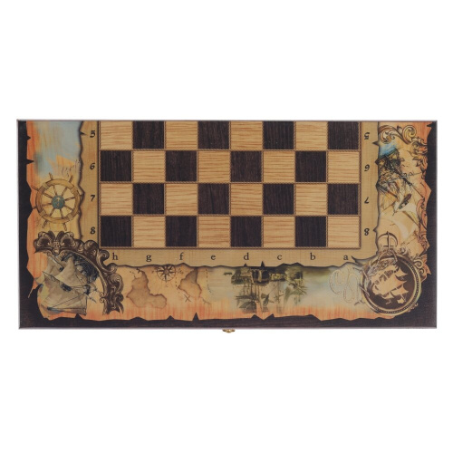 Игра настольная 3 в 1 (шахматы, шашки, нарды) "Морские", L50 W25 H6 см фото 3 Игра настольная 3 в 1 (шахматы, шашки, нарды) "Морские", L50 W25 H6 см фото 3