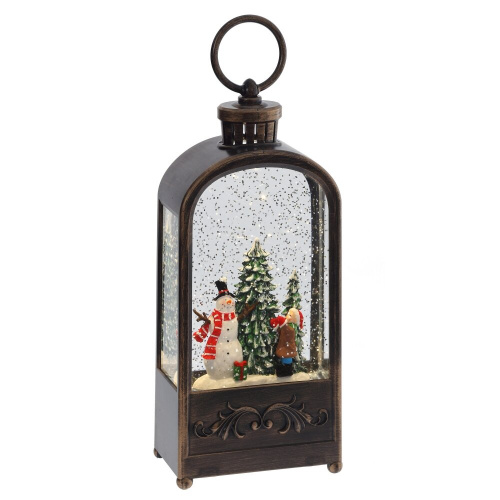 Изделие декоративное "Фонарь" (подсвет, муз, вьюга, 3хААА н/п +USB), L10 W6 H27 см Изделие декоративное "Фонарь" (подсвет, муз, вьюга, 3хААА н/п +USB), L10 W6 H27 см