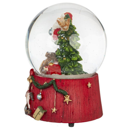 Фигурка декоративная "Дед Мороз" в стекл шаре (ключ,муз), L10 W10 H14 см фото 2 Фигурка декоративная "Дед Мороз" в стекл шаре (ключ,муз), L10 W10 H14 см фото 2