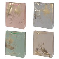 Пакет подарочный M (бумага 210г/м2, блок микс 12шт), L25,5 W10 H32 см, 4в.