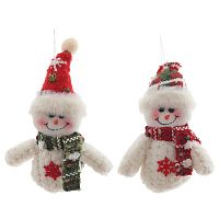 Снеговик подвесной, L12 W7 H18 см, 2в.