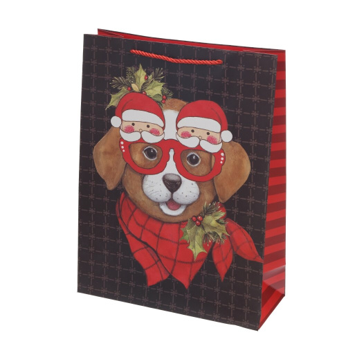 Пакет подарочный L (бумага 210г/м2, блок 12шт), L30 W12 H40 см, 4в. фото 5