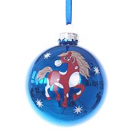 Украшение новогоднее "Шар с лошадкой", D 8 см, L8 W8 H9 см