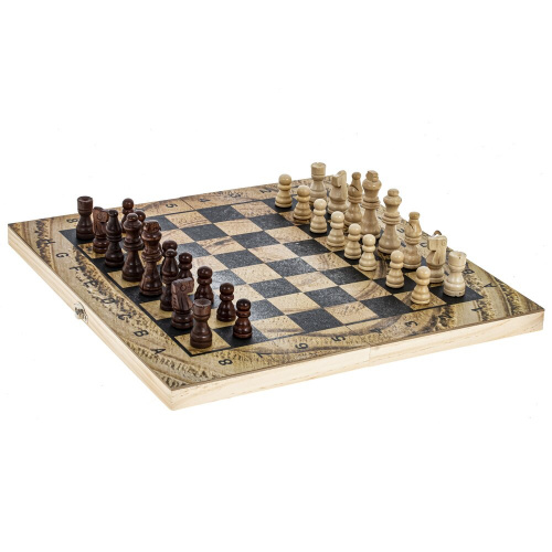 Игра настольная 3 в 1 (шахматы, шашки, нарды), L34 W17 H4 см фото 2
