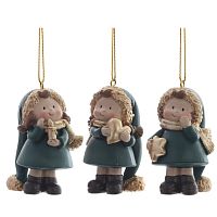 Фигурка декоративная подвесная "Девочка", L4 W3,5 H6,5 см, 3в.