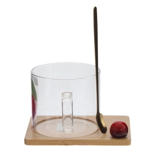 Кружка с ложкой на подставке, 290 мл, L12 W9 H7,5 см фото 3