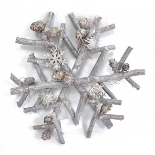 Изделие декоративное Панно "Снежинка", L30 W6 H30 см