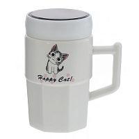 Кружка с крышкой, 390 мл, L10,5 W8 H13 см