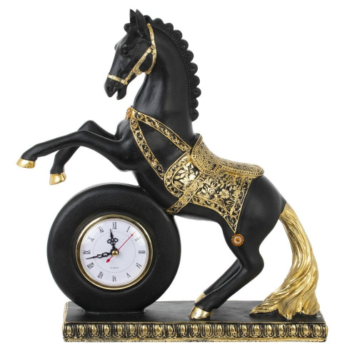 Фигурка декоративная "Лошадь" с часами (ААх1 н/п), L32 W9,5 H35 см