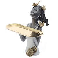 Фигурка декоративная "Девочка" с подносом, L22,5 W14,5 H28 см