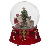 Фигурка декор в стекл шаре "Санта" (муз с ключ), D 10 см, L11 W11 H14,5 см