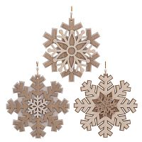 Украшение новогоднее "Снежинка",  L15 W0,5 H16 см, 3в. Украшение новогоднее "Снежинка",  L15 W0,5 H16 см, 3в.