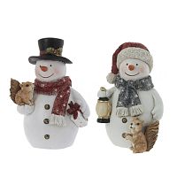 Фигурка декоративная "Снеговик", L11,5 W10,5 H18 см, 2в.