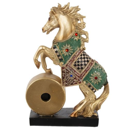 Фигурка декоративная "Лошадь" с часами (AAAx1,н/п), L16 W5 H22 см фото 2