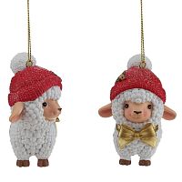 Фигурка декоративная подвесная "Овечка", 2в., L6,3 W3,8 H7,5