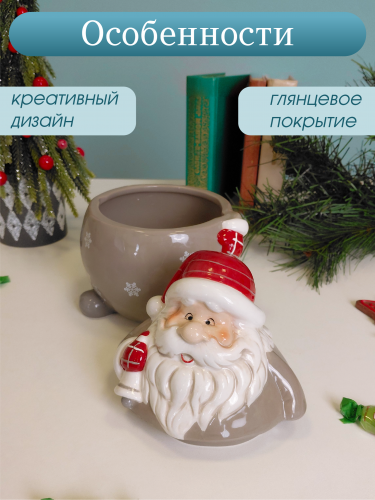Конфетница "Дед Мороз", 800 мл, L13 W12,5 H18 см фото 4