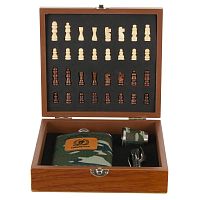 Набор подарочный (шахматы, фляжка, 220 мл, L20 W18,5 H6 см