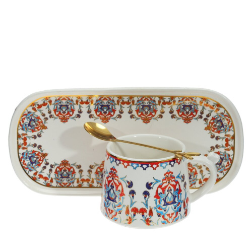 Кружка с блюдцем и ложкой, 280 мл, L24,5 W11 H7,5 см фото 2