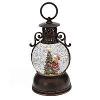 Изделие декоративное "Фонарь" (подсветка, муз, вьюга, 3хААА, н/п + USB), D 10 см, L11 W11 H24 см