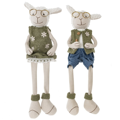 Игрушка набивная "Барашек/Овечка", L12 W10 H46/20 см, 2в.